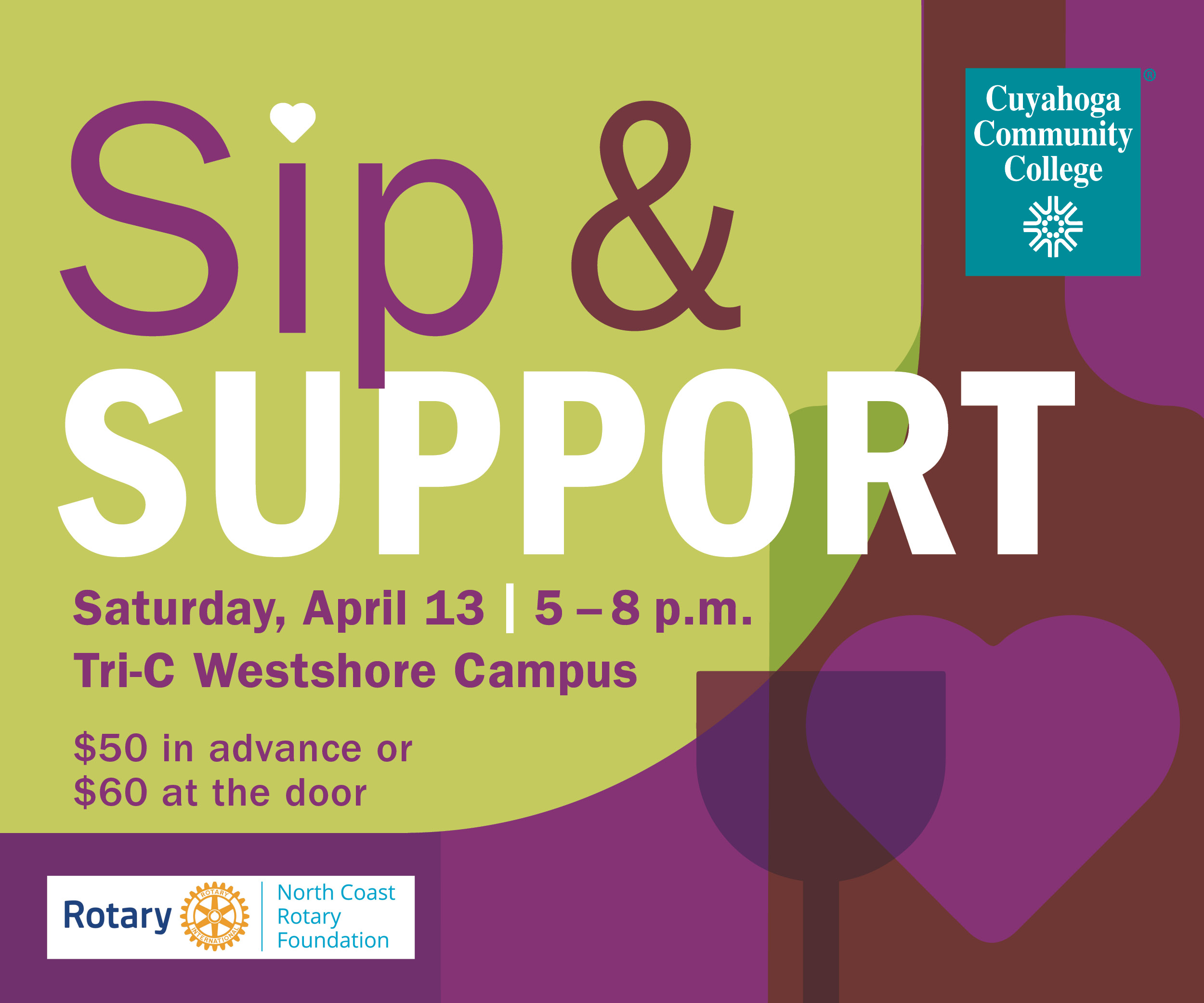 Graphic for Sip and Support event