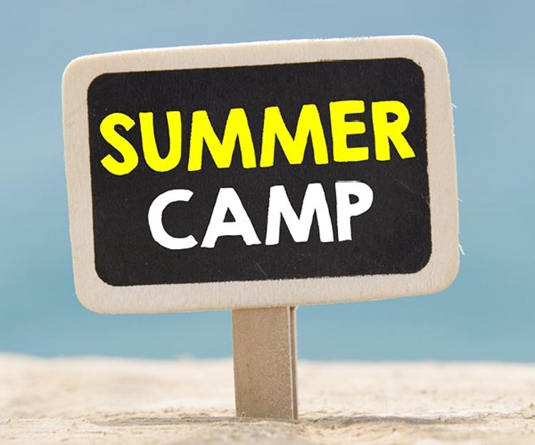 "Summer camp" sign stock photo