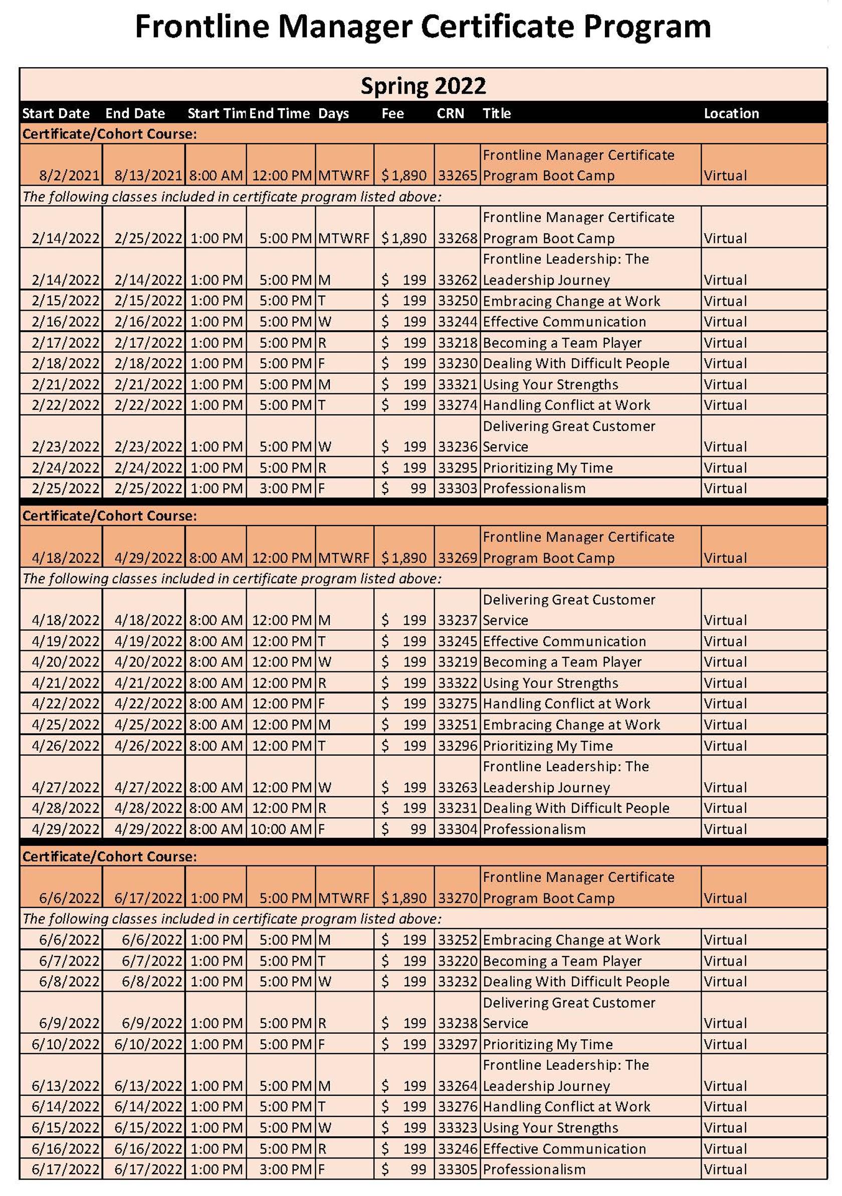 Tri C Academic Calendar