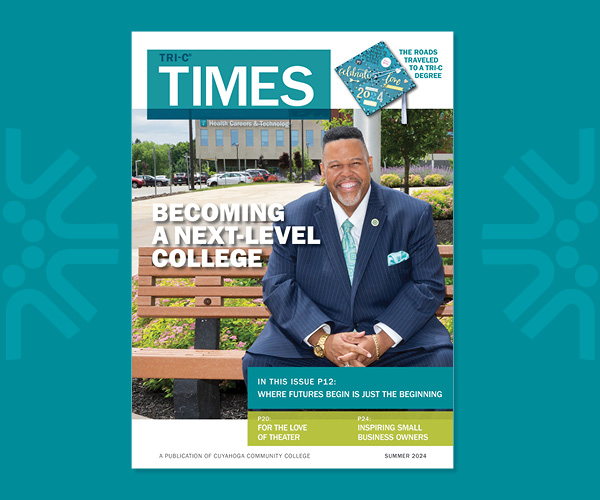Graphic with image of Tri-C Times Summer 2024 cover