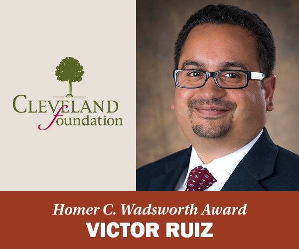 Graphic with image of Victor Ruiz and logo of Cleveland Foundation