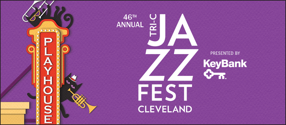 Graphic with illustrated cats and JazzFest logo