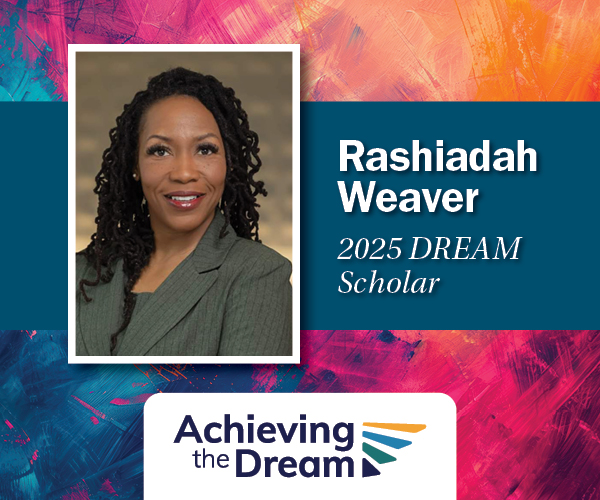 Graphic with image of Rashiadah Weaver with text "2025 DREAM Scholar"