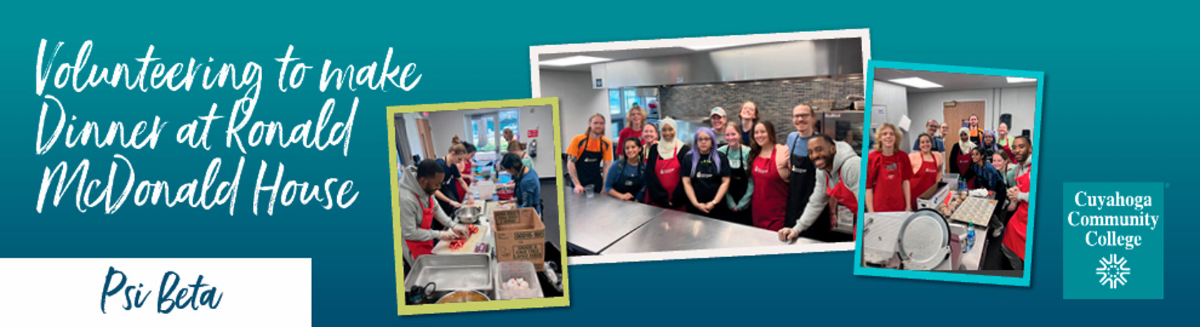 People volunteering to cook meals at Ronald McDonald House