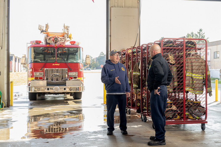 Fire instructors at fire house